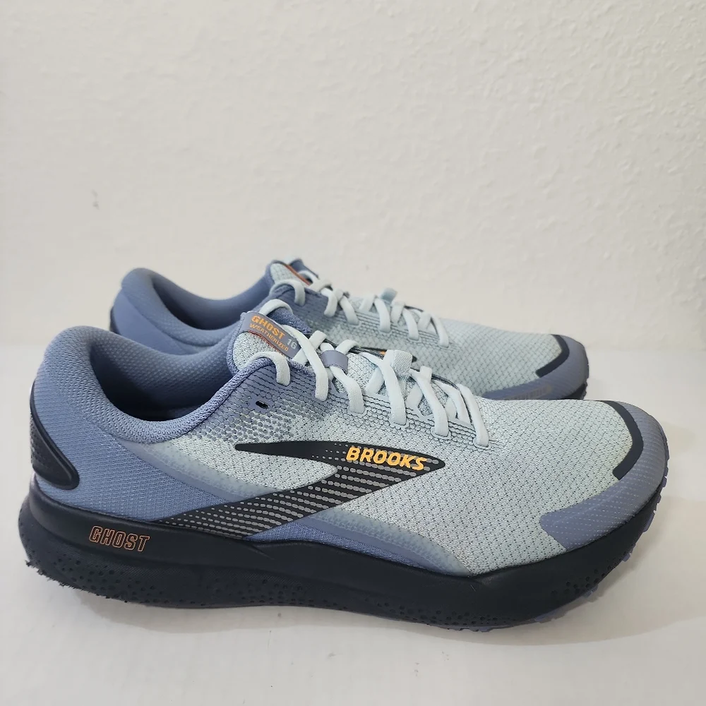 Brooks Men Ghost 16 Running Shoes Blue Gray Athletic Sneakers Mesh Comfort 11 - Picture 1 of 9